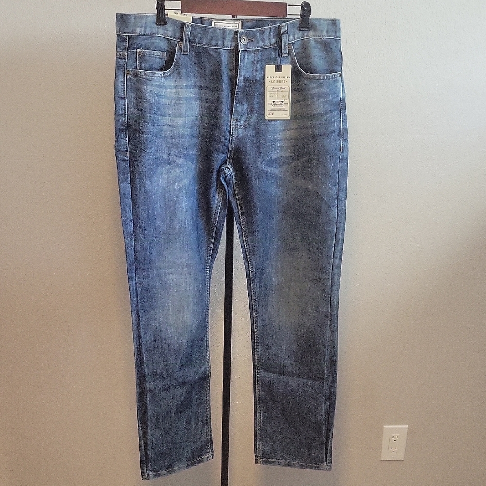 NWT Alexander Julian Classic Blue Straight Jeans